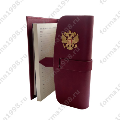 Ежедневник со знаком «Герб Российской Федерации» с хлястиком