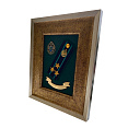  Рамка-коллаж с символикой  «Пограничные войска» , погоном полковник,  лентой «За верность традициям»
