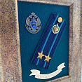  Рамка-коллаж с символикой  «Пограничные войска» , погоном подполковник,  лентой «За верность традициям» 
