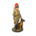 Оловянный солдатик 75 мм  - Младший сержант Пограничных войск НКВД с собакой.