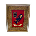 Рамка-коллаж с символикой «Полиция» , погоном подполковник,  лентой «За верность традициям» 